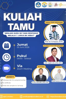 Tingkatkan Kompetensi Pendidik, Prodi PGSD UNSULBAR Gelar Kuliah Tamu “Menjadi Guru SD yang Responsif Melalui 7 Jurus BK Hebat”