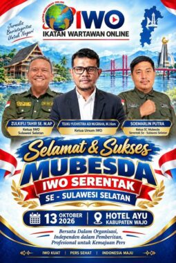 13 Oktober, Mubesda IWO se- Sulsel di Wajo