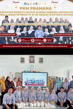 Mahasiswa Asistensi Mengajar FKIP Unsulbar Laksanakan PKM Pemanfaatan Website Edupid Mandal sebagai Media Pembelajaran Interaktif di SD Negeri 18 Deteng-Deteng